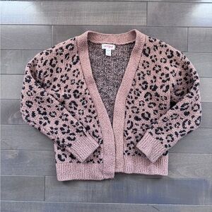 Cat & Jack Leopard-Print Open Cardigan